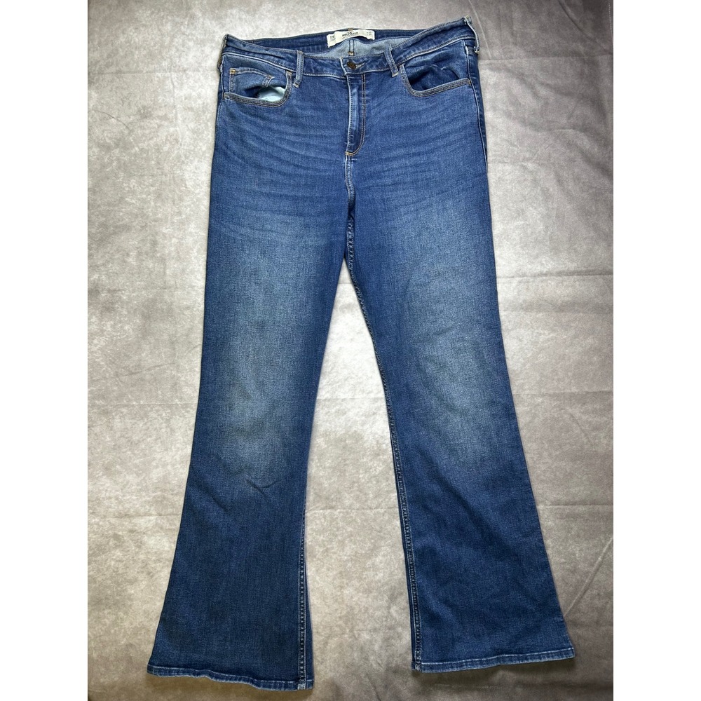 Hollister Jeans Womens 17R Blue Curvy Mid-Rise Boot Soft Stretch Medium Wash